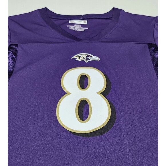 NFL Team Apparel Women's Baltimore Ravens #8 Lamar Jackson Jersey - Picture 3 of 7